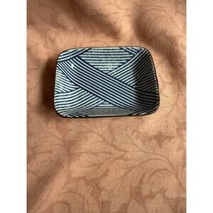 Aizome Shima Sauce Dish, Japanese Sushi Dipping Sauce, Condiment Dish, Dipping